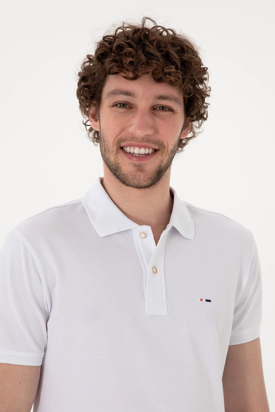 U.S. Polo Assn. White Men White Slim Fit Polo Shirt SKU: G081SZ0110 2083944_VR013 Image 02