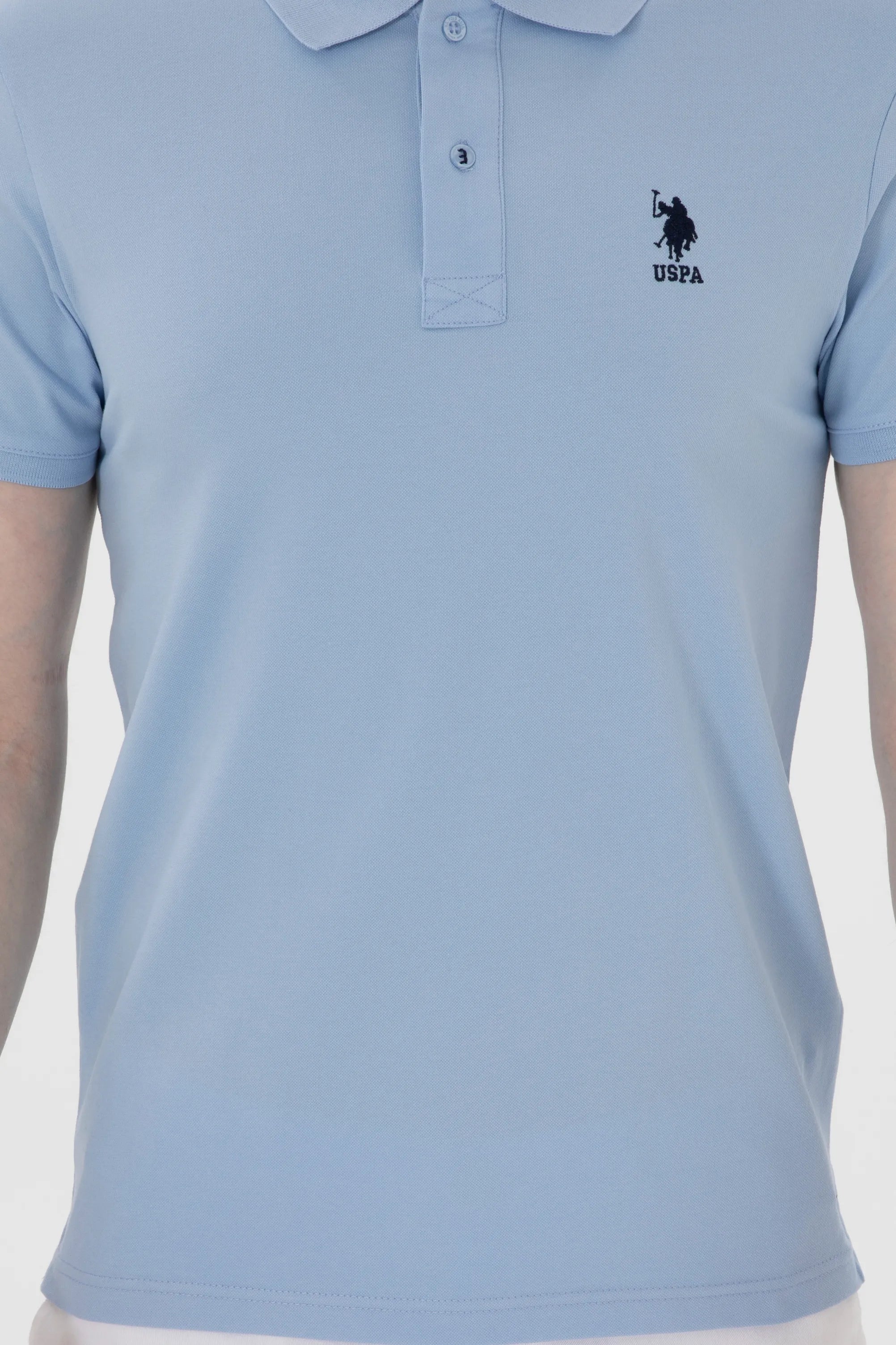 U.S. Polo Assn. Light Blue Men Light Blue Polo Shirt SKU: G081SZ0110 2084040_VR003 Image 06