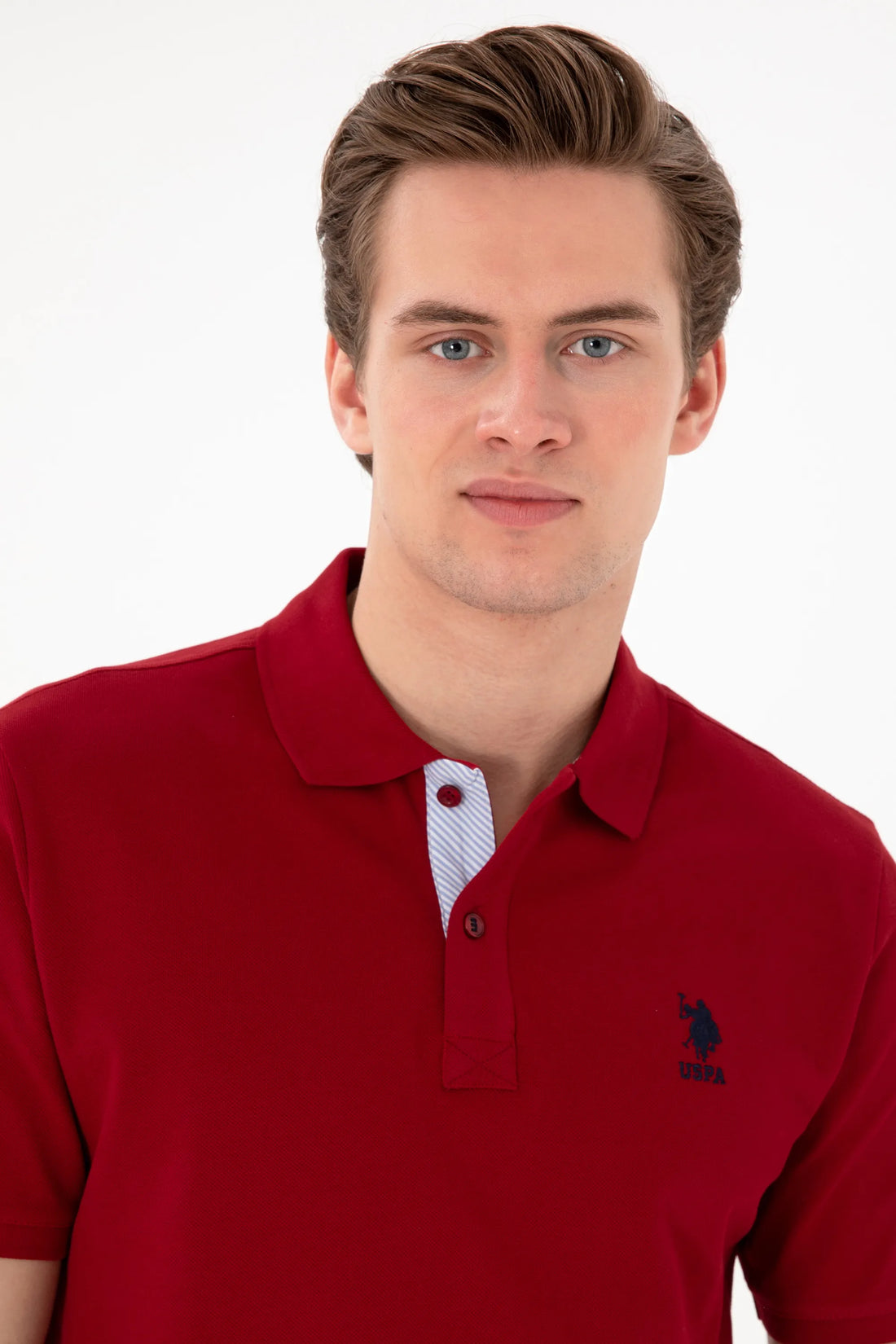 U.S. Polo Assn. Bordeaux Men Bordeaux Polo Shirt SKU: G081SZ0110 2084243_VR014 Image 02