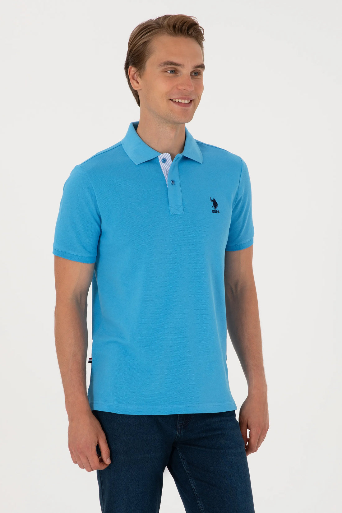 U.S. Polo Assn. Light Blue Men Light Blue Regular Fit Polo Shirt SKU: G081SZ0110 2084243_VR093 Image 03