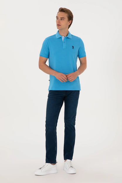 U.S. Polo Assn. Light Blue Men Light Blue Regular Fit Polo Shirt SKU: G081SZ0110 2084243_VR093 Image 04