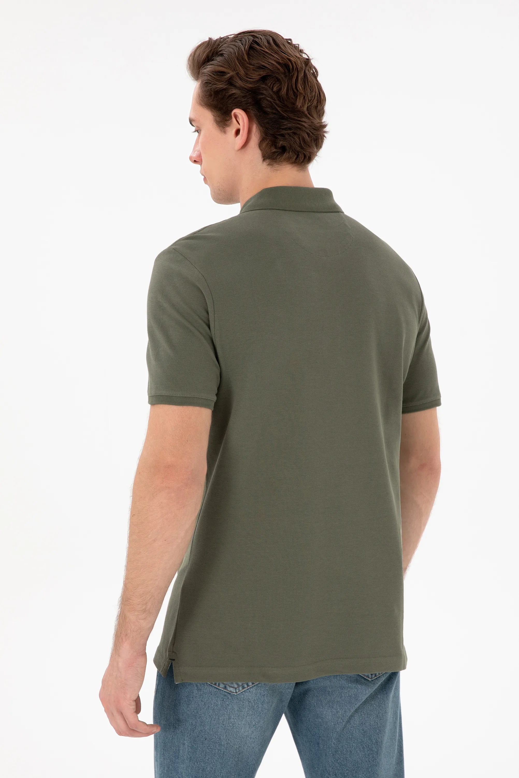 U.S. Polo Assn. Dark Khaki Men Dark Khaki Polo Shirt SKU: G081SZ0110 2084243_VR111 Image 05