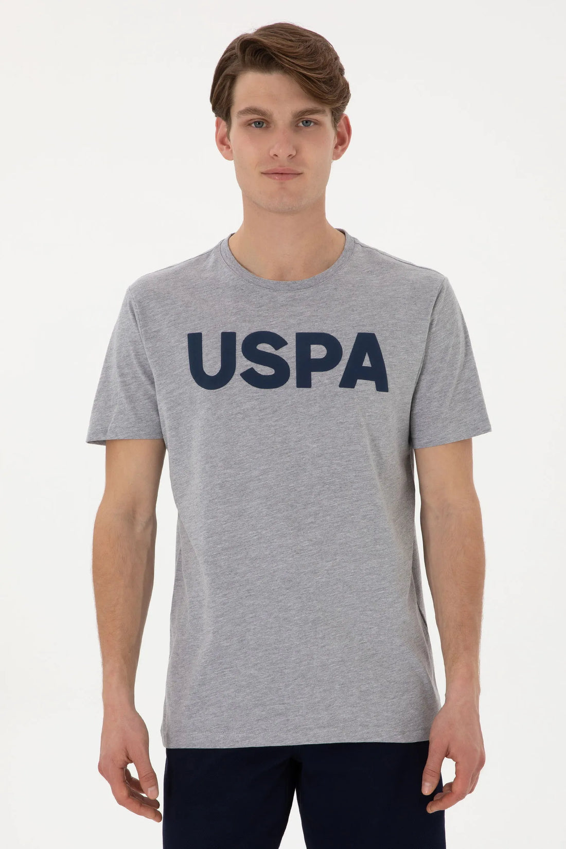 U.S. Polo Assn. Grey Melange Men Grey Melange T-Shirt SKU: G081SZ0110 2084588_VR086 Image 01