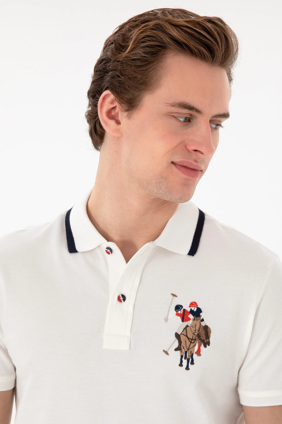 U.S. Polo Assn. White Men White Polo Shirt SKU: G081SZ0110 2084815_VR013 Image 02