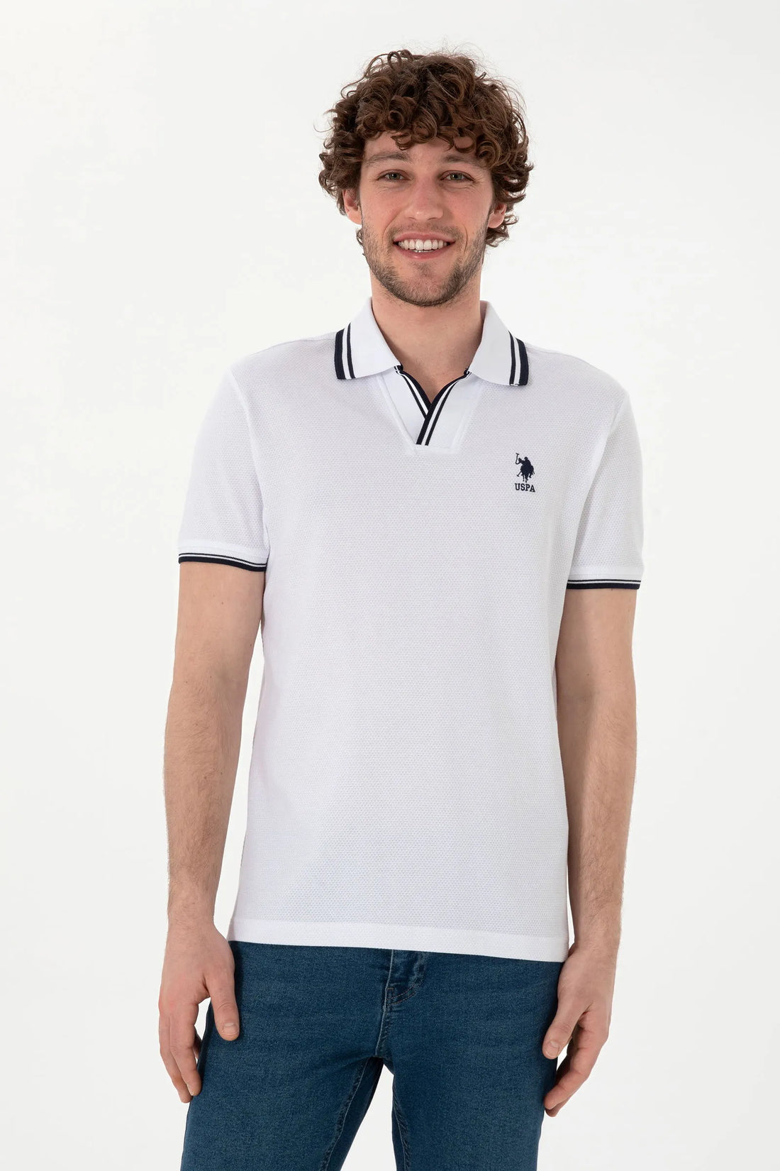 U.S. Polo Assn. White Men White Polo Shirt SKU: G081SZ0110 2085130_VR013 Image 01
