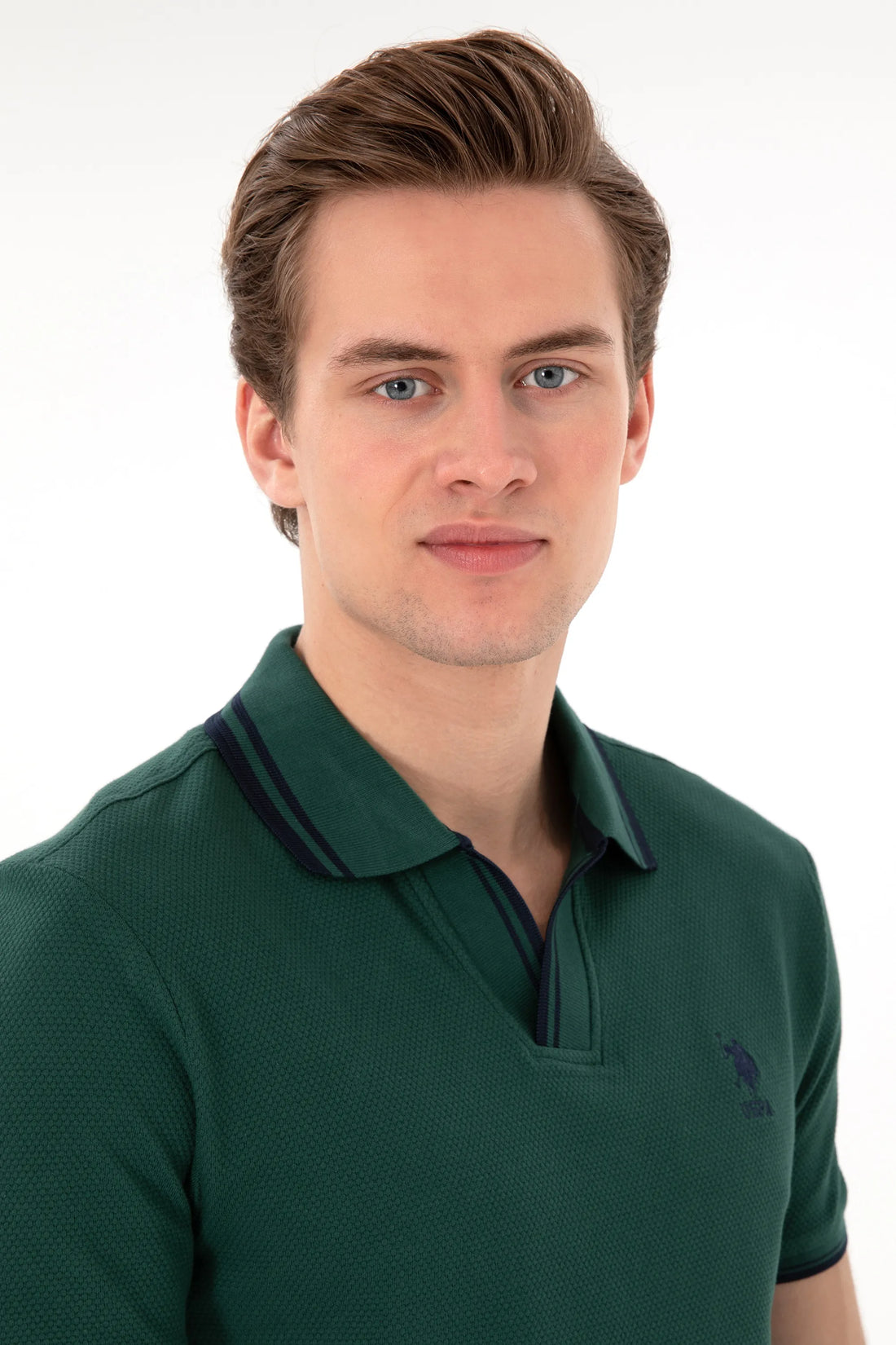 U.S. Polo Assn. Dark Green Men Dark Green Polo Shirt SKU: G081SZ0110 2085130_VR079 Image 02
