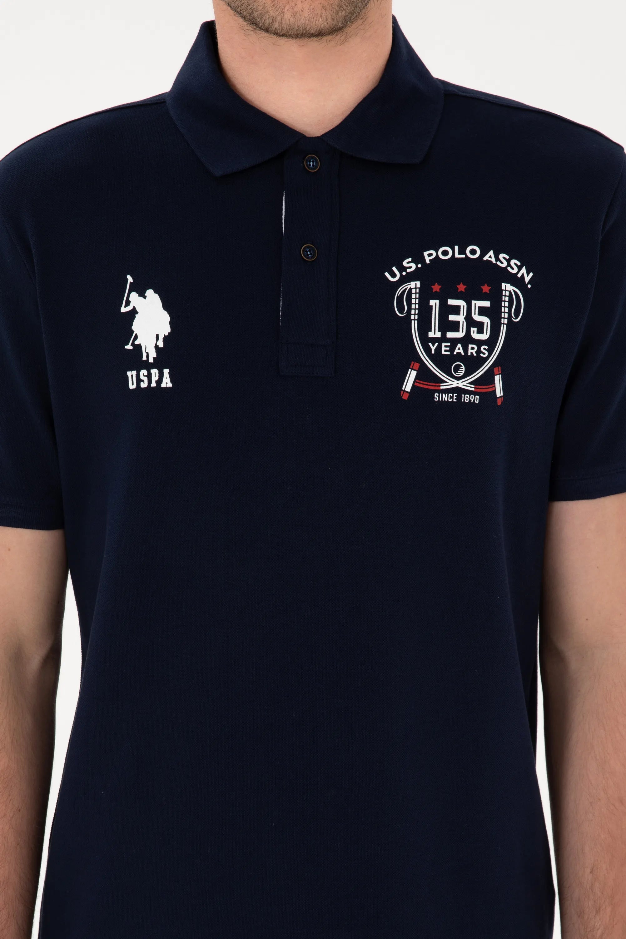 U.S. Polo Assn. Navy Blue Men Navy Blue Regular Fit Polo Shirt SKU: G081SZ0110 2103738_VR033 Image 06
