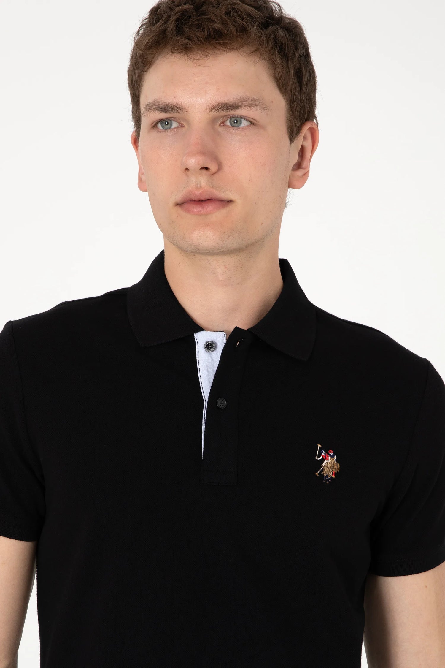 U.S. Polo Assn. Black Men Black Slim Fit Polo Shirt SKU: G081SZ0110 2252503_VR046 Image 02