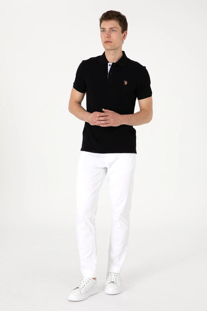 U.S. Polo Assn. Black Men Black Slim Fit Polo Shirt SKU: G081SZ0110 2252503_VR046 Image 04