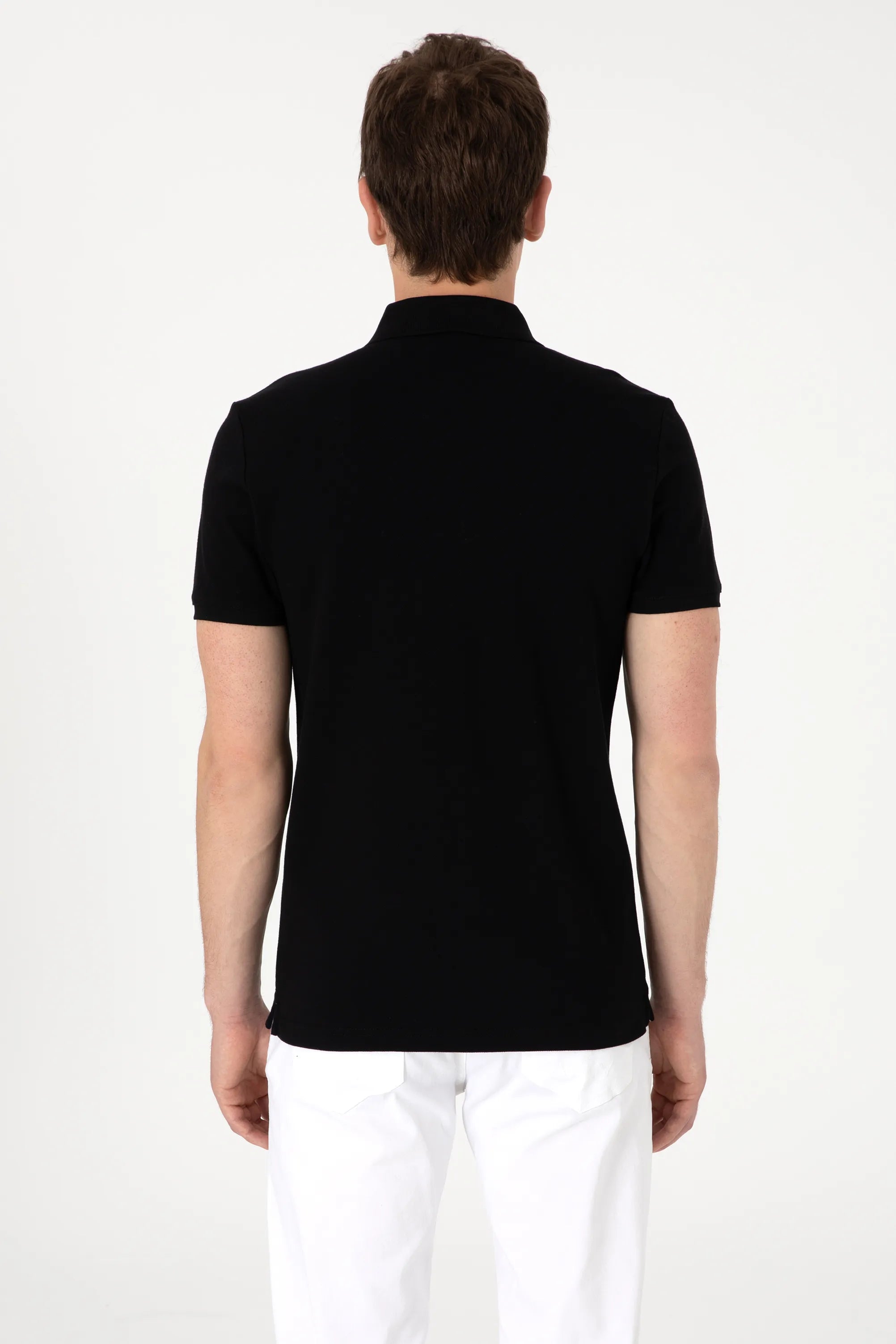 U.S. Polo Assn. Black Men Black Slim Fit Polo Shirt SKU: G081SZ0110 2252503_VR046 Image 05