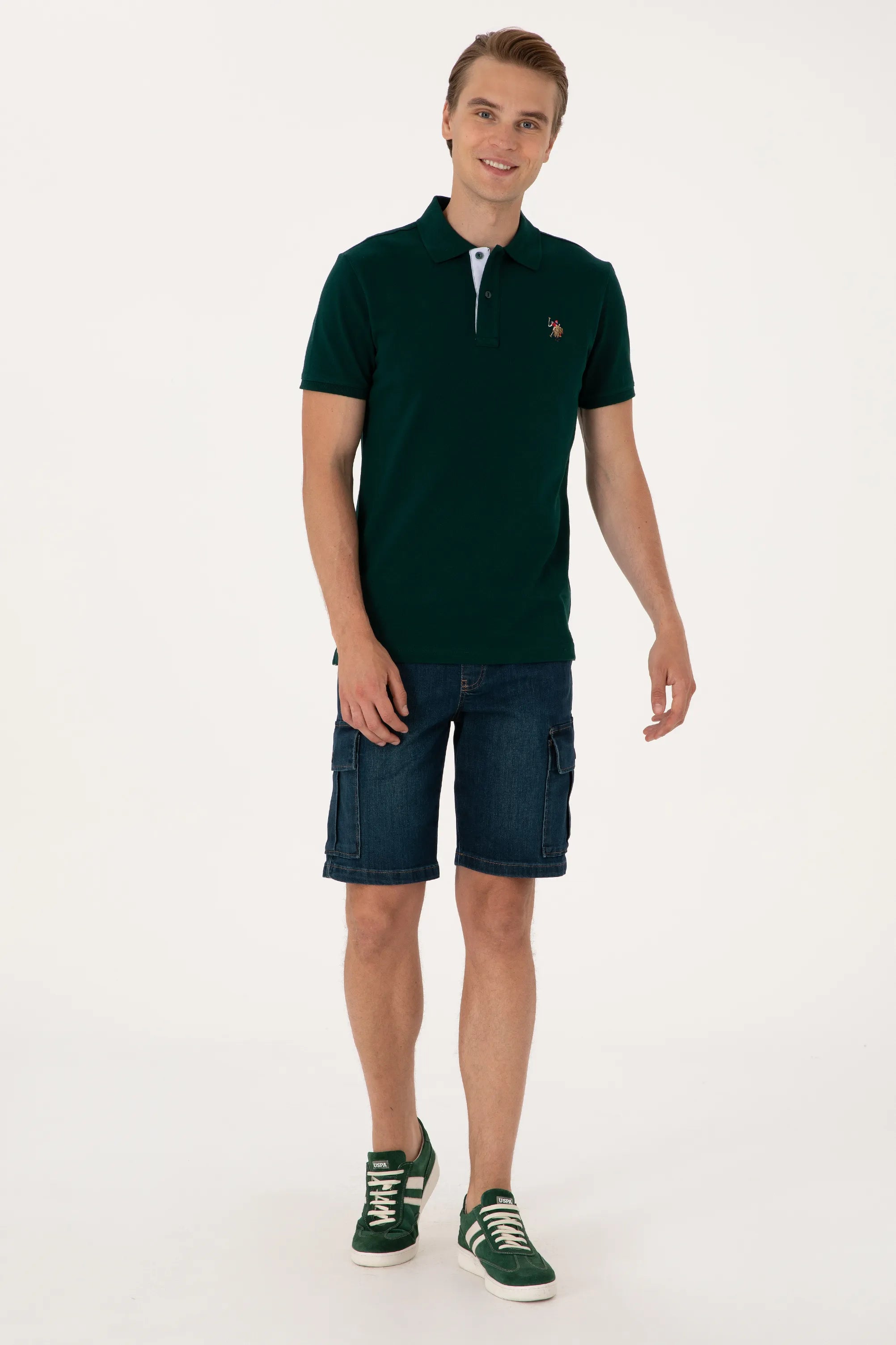 U.S. Polo Assn. Dark Green Men Dark Green Polo Shirt SKU: G081SZ0110 2252503_VR079 Image 04