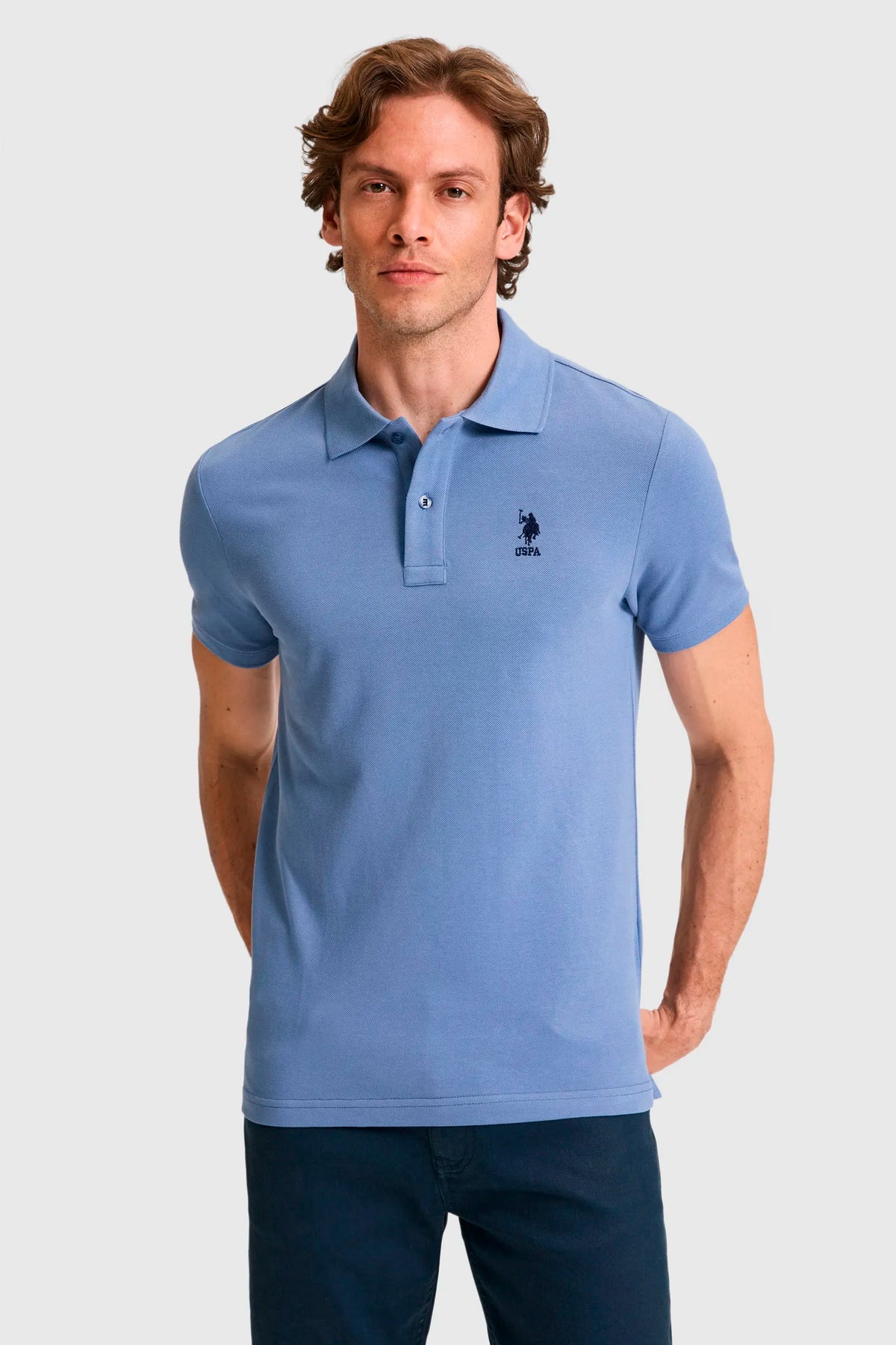 U.S. Polo Assn. Indigo Men Indigo Short Sleeve PiquŽ Polo Shirt SKU: G081SZ0110 PU-8779_VR028 Image 01