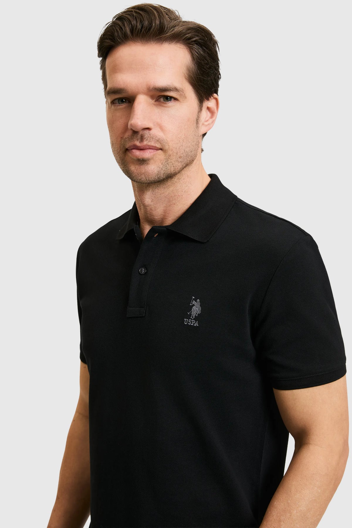 U.S. Polo Assn. Black Men Black Short Sleeve PiquŽ Polo Shirt SKU: G081SZ0110 PU-8779_VR046 Image 02