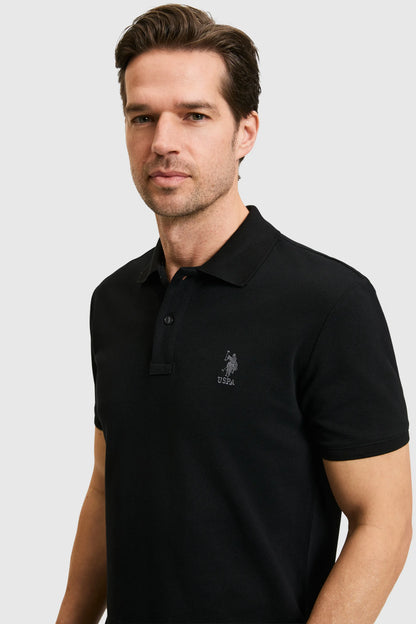 U.S. Polo Assn. Black Men Black Short Sleeve PiquŽ Polo Shirt SKU: G081SZ0110 PU-8779_VR046 Image 02
