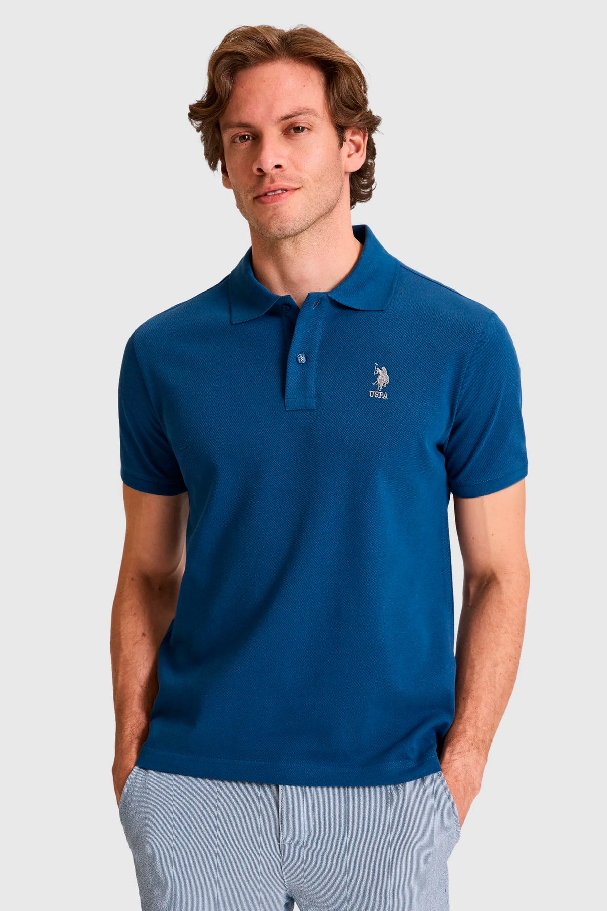 U.S. Polo Assn. Outdoor Navy Men Outdoor Navy Short Sleeve PiquŽ Polo Shirt SKU: G081SZ0110 PU-8779_VR059 Image 01