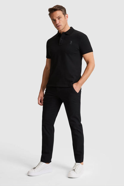 U.S. Polo Assn. Black Men Black Short Sleeve Cotton Polo Shirt SKU: G081SZ0110 PU-8895_VR046 Image 04
