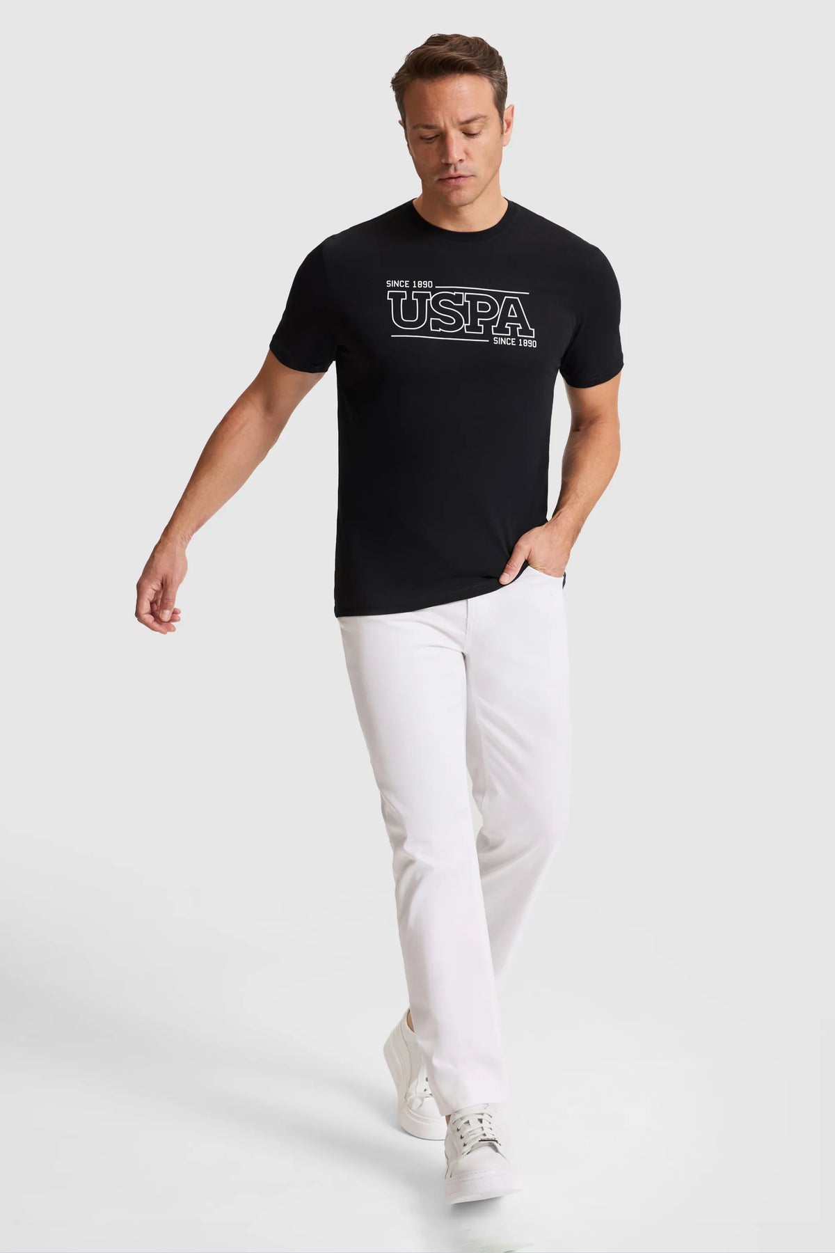 U.S. Polo Assn. Black Men Black Short Sleeve Printed T-Shirt SKU: G081SZ0110 PU-9667_VR046 Image 04