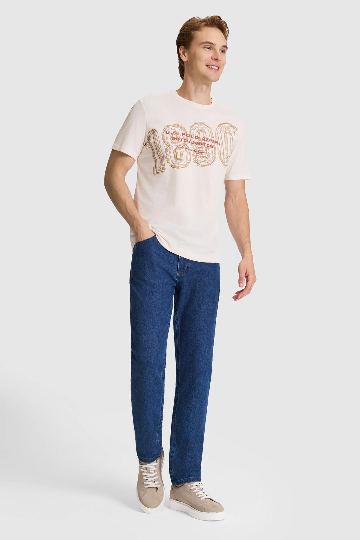 U.S. Polo Assn. Cream Men Cream Short Sleeve Printed T-Shirt SKU: G081SZ0110 PU-9682_VR071 Image 04