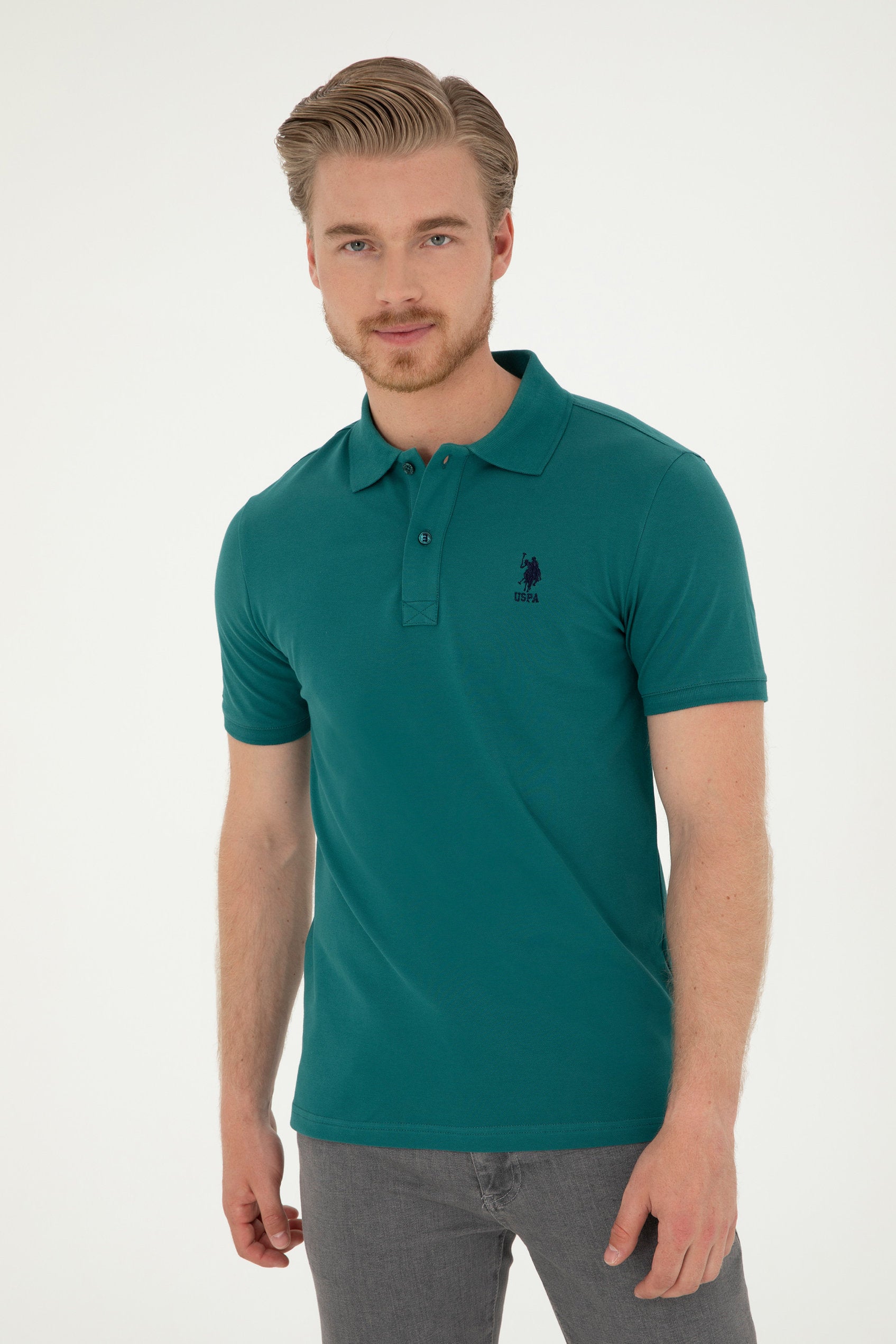 Green Polo Shirt With Logo_G081SZ0110 1792462_VR101_03