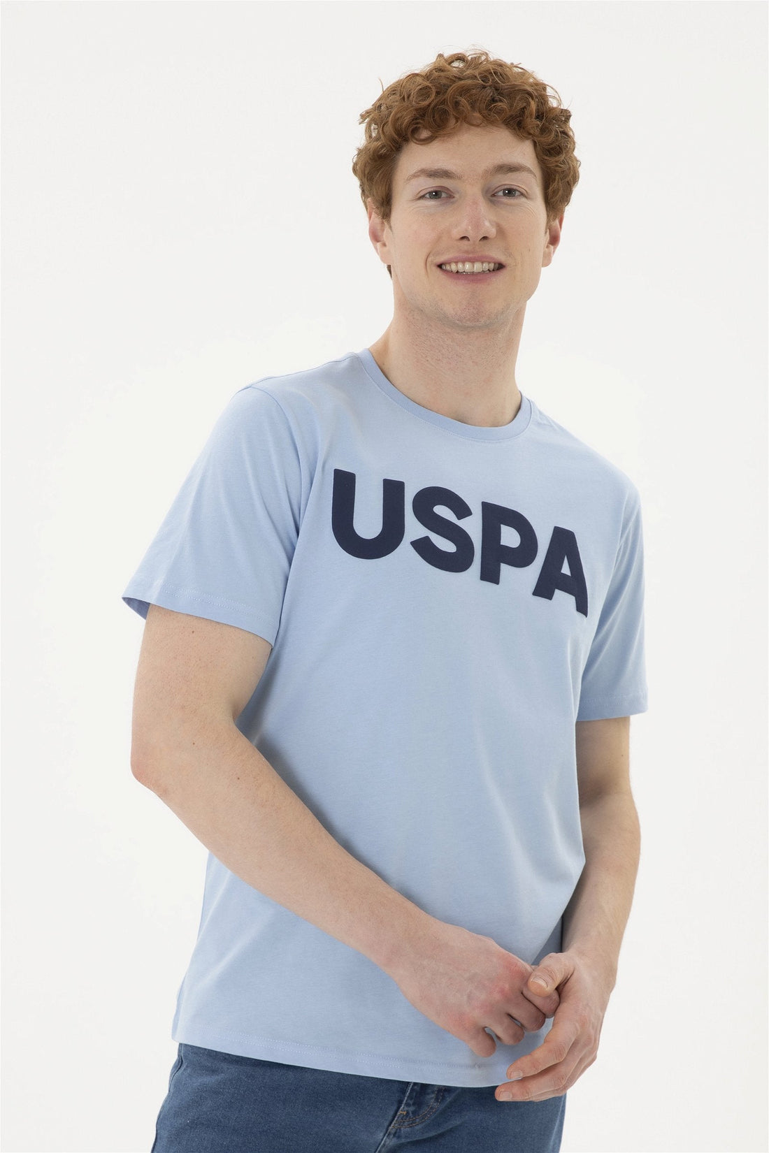 Round Neck T-Shirt With Uspa Logo_G081SZ0110 1795459_VR003_01
