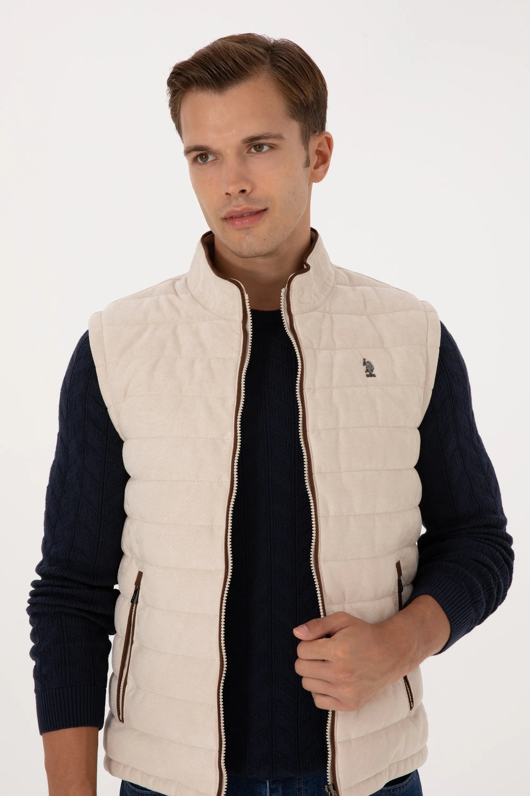 U.S. Polo Assn._Ecru_Ecru Leather Jacket_G081SZ0350 P25053_VR019_02