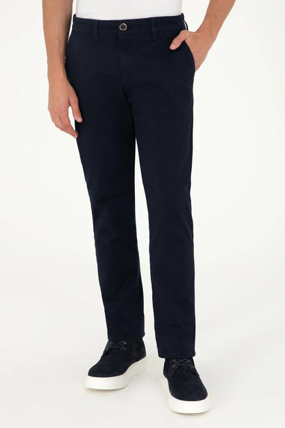 U.S. Polo Assn. Navy Men Navy Slim Fit Chino Trousers SKU: G081SZ0780 1961975_VR033 Image 02