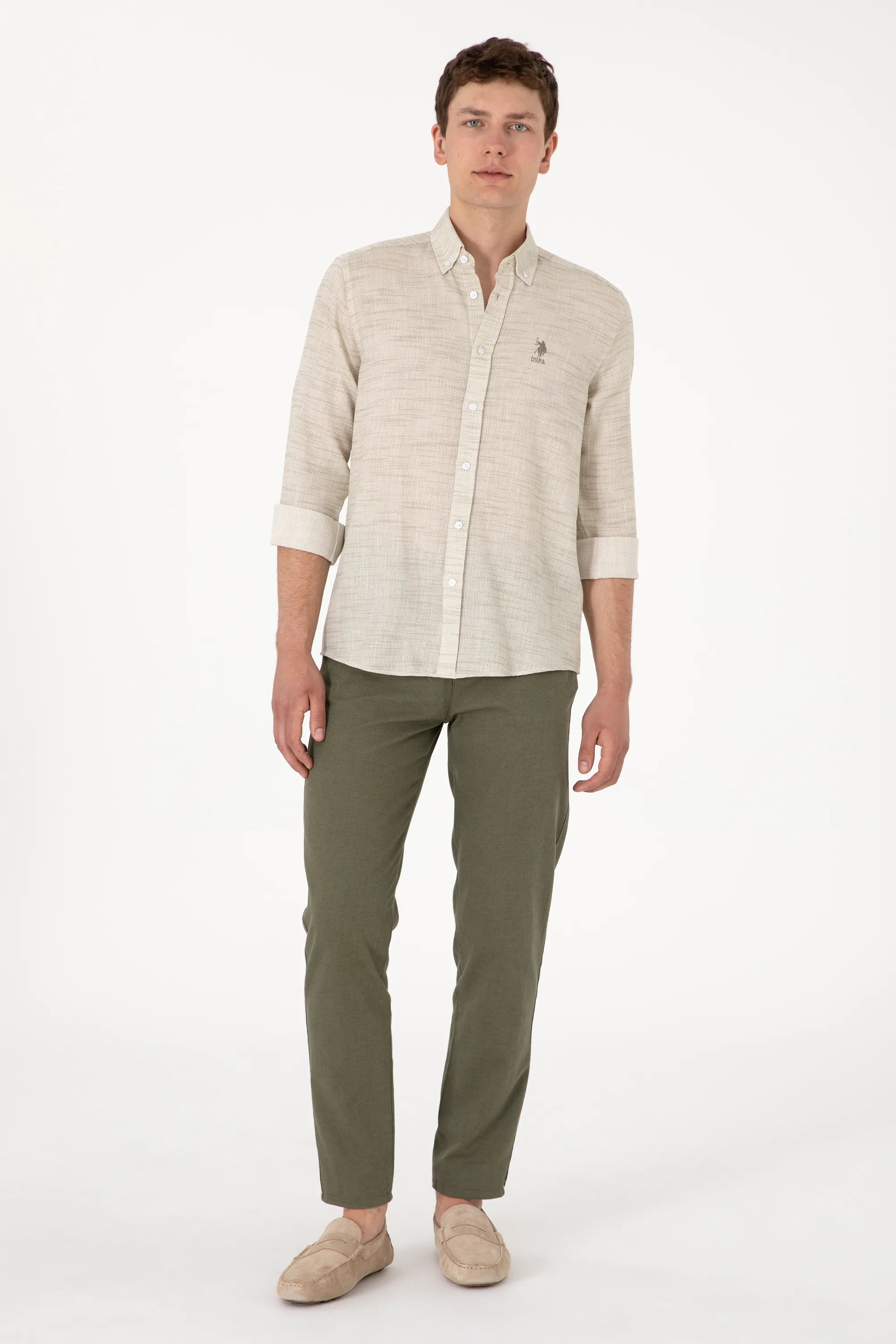 U.S. Polo Assn. Dark Khaki Men Dark Khaki Chinos SKU: G081SZ0780 2115343_VR111 Image 03