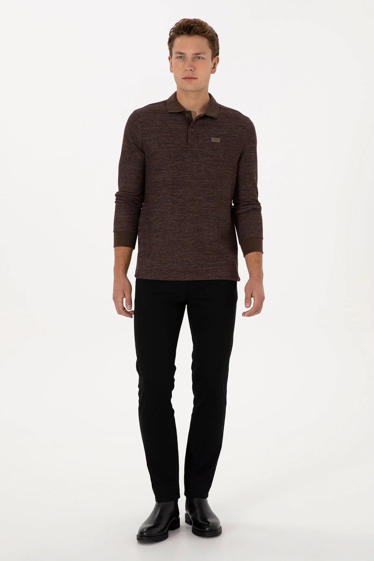 U.S. Polo Assn. Black Men Black Slim Fit Chino Trousers SKU: G081SZ0780 2237501_VR046 Image 01