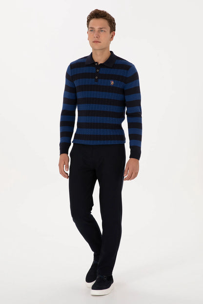 U.S. Polo Assn. Navy Men Navy Straight Fit Chino Trousers SKU: G081SZ0780 2266756_VR033 Image 03