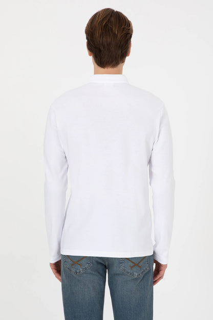U.S. Polo Assn. White Men White Long Sleeve Textured PiquŽ Polo Shirt SKU: G081SZ0820 2225618_VR013 Image 05