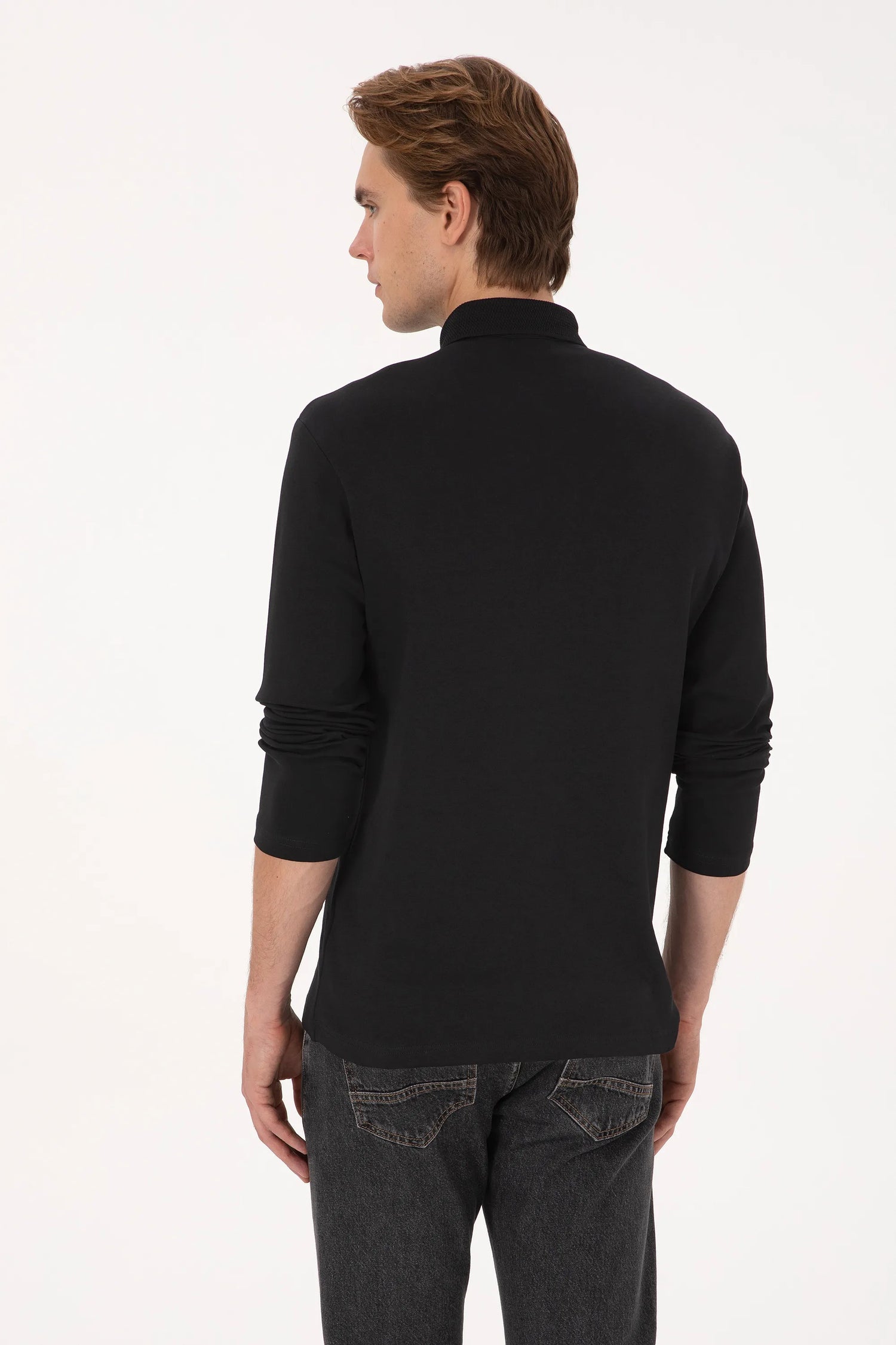 U.S. Polo Assn._Black_Black Long Sleeve Polo Shirt_G081SZ0820 2225618_VR046_05