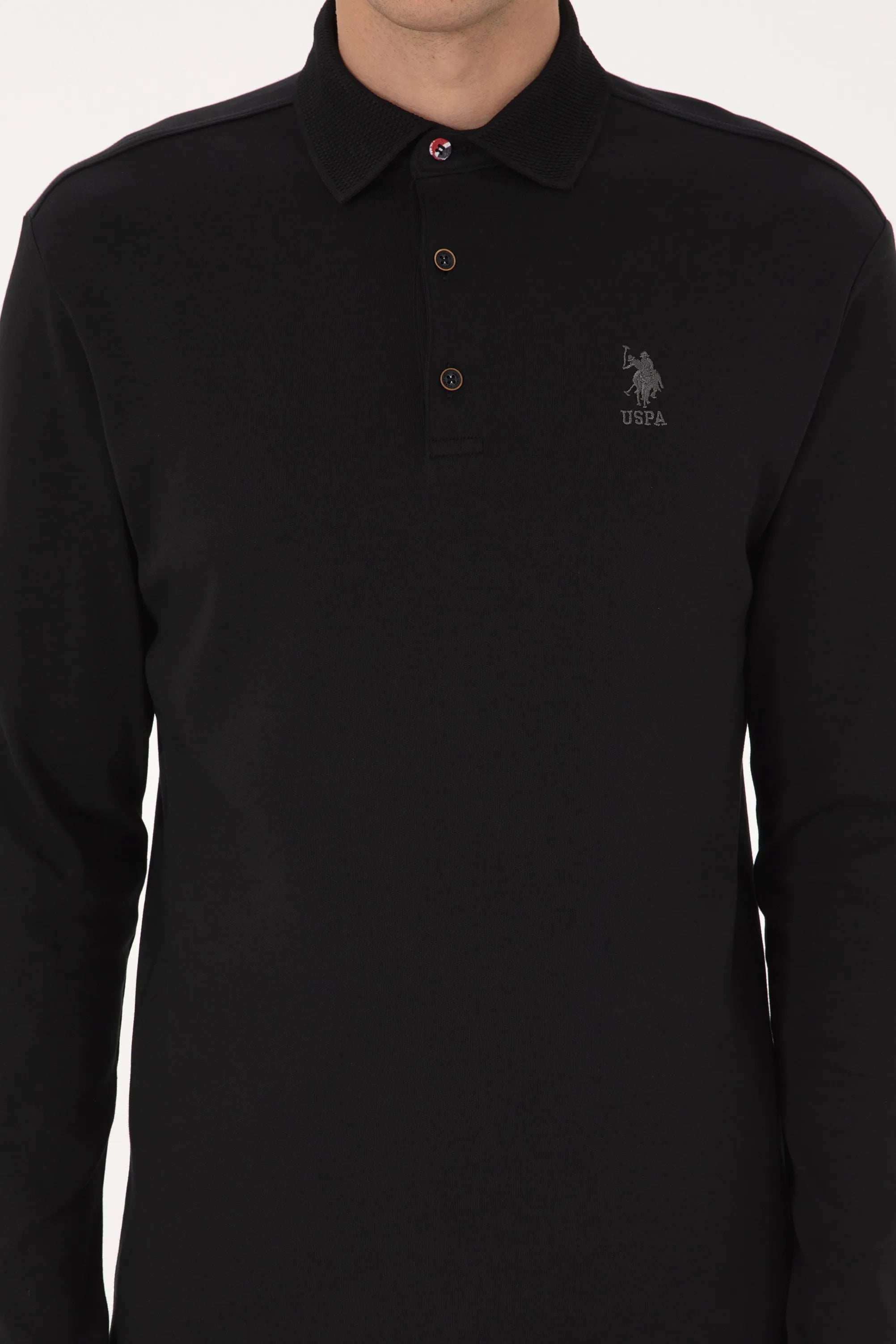 U.S. Polo Assn._Black_Black Long Sleeve Polo Shirt_G081SZ0820 2225618_VR046_06