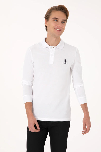 U.S. Polo Assn._White_White Long Sleeve Polo Shirt_G081SZ0820 2225638_VR013_03
