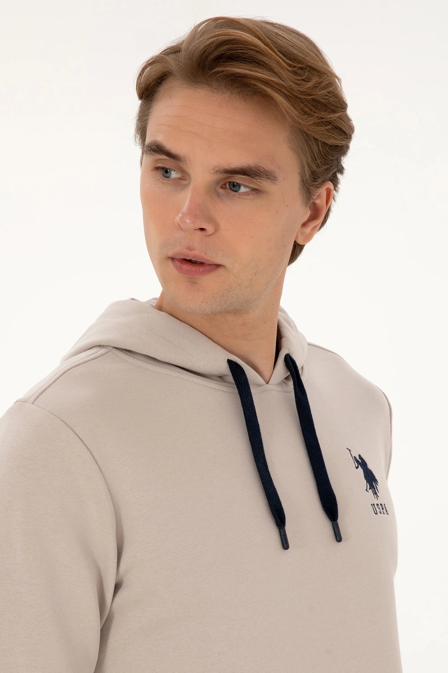 U.S. Polo Assn._Stone_Stone Hoodie With Logo_G081SZ0820 2225794_VR049_02