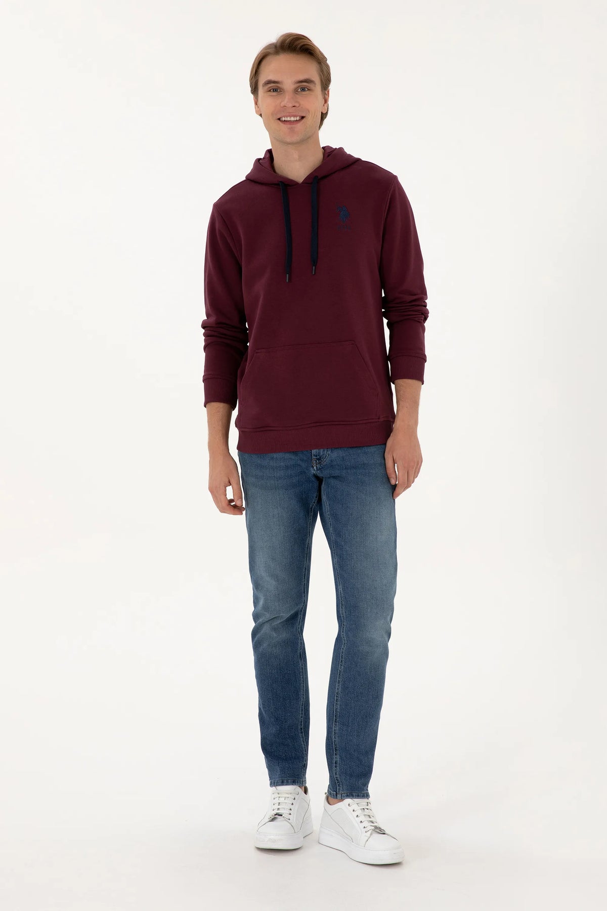 U.S. Polo Assn. New Plum Men Plum Drawstring Hoodie SKU: G081SZ0820 2225794_VR177 Image 04