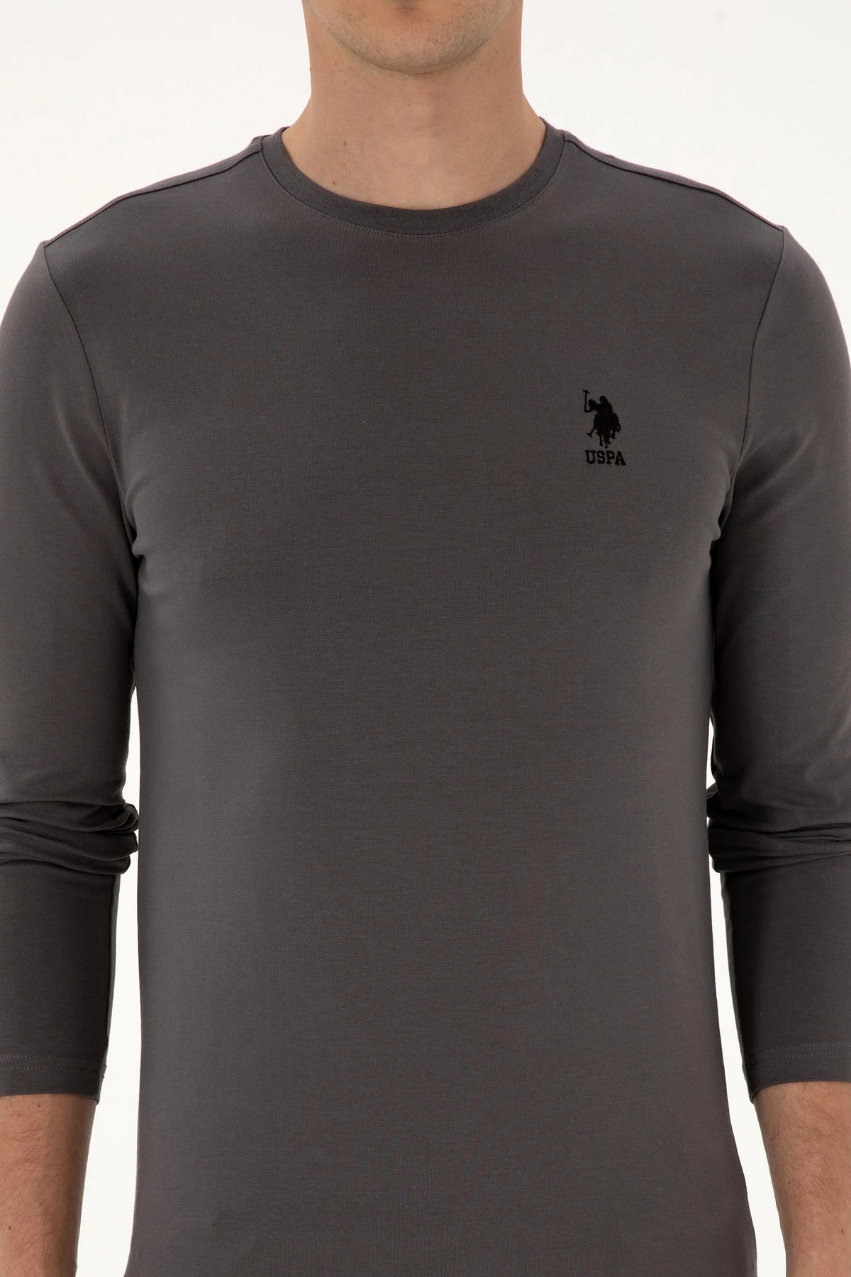 U.S. Polo Assn. Grey Men Grey Crew Neck Sweatshirt SKU: G081SZ0820 2226386_VR024 Image 06