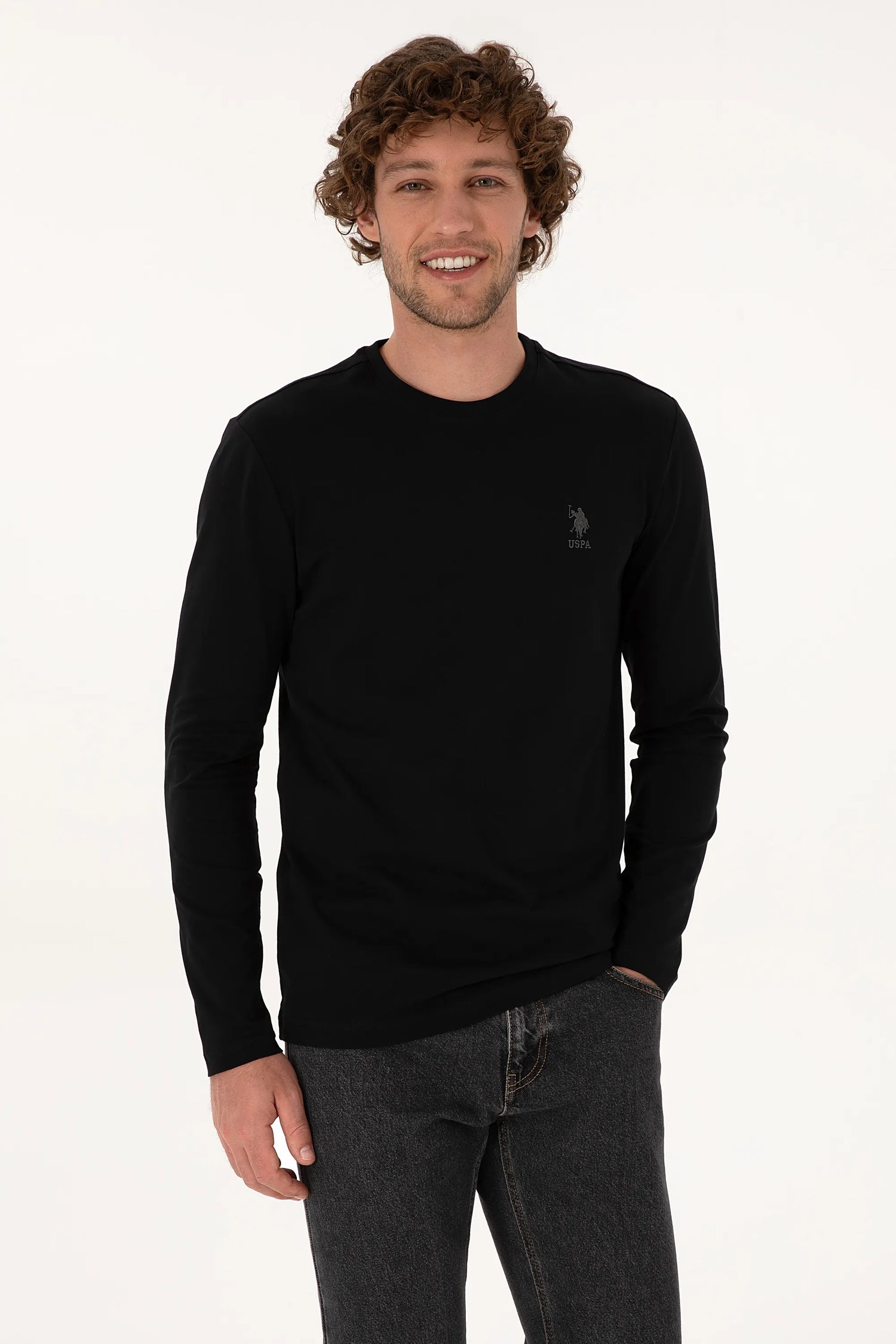 U.S. Polo Assn._Black_Black Sweat Shirt_G081SZ0820 2226386_VR046_03