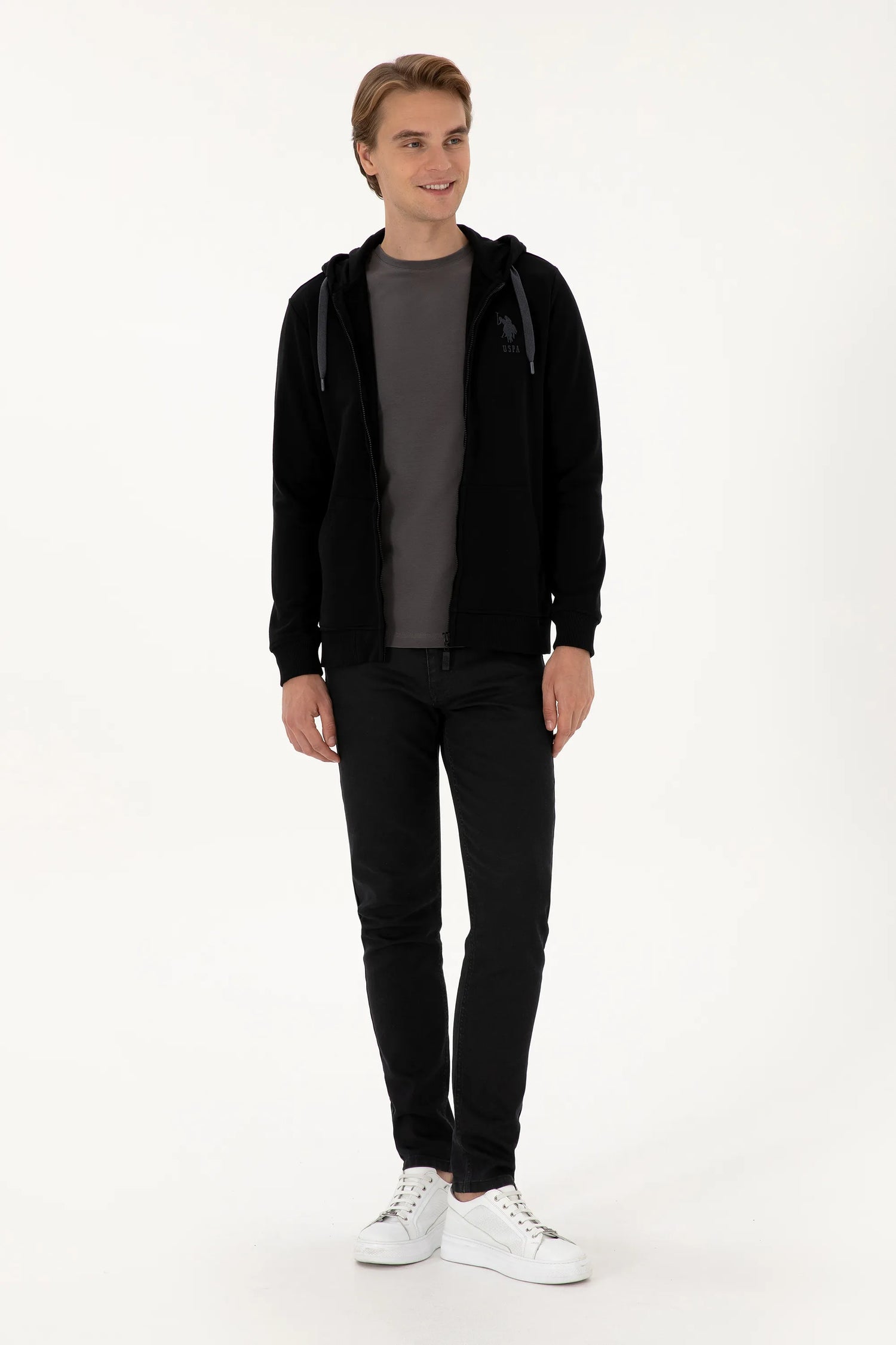 U.S. Polo Assn._Black_Black Zip Up Hoodie_G081SZ0820 2226461_VR046_04