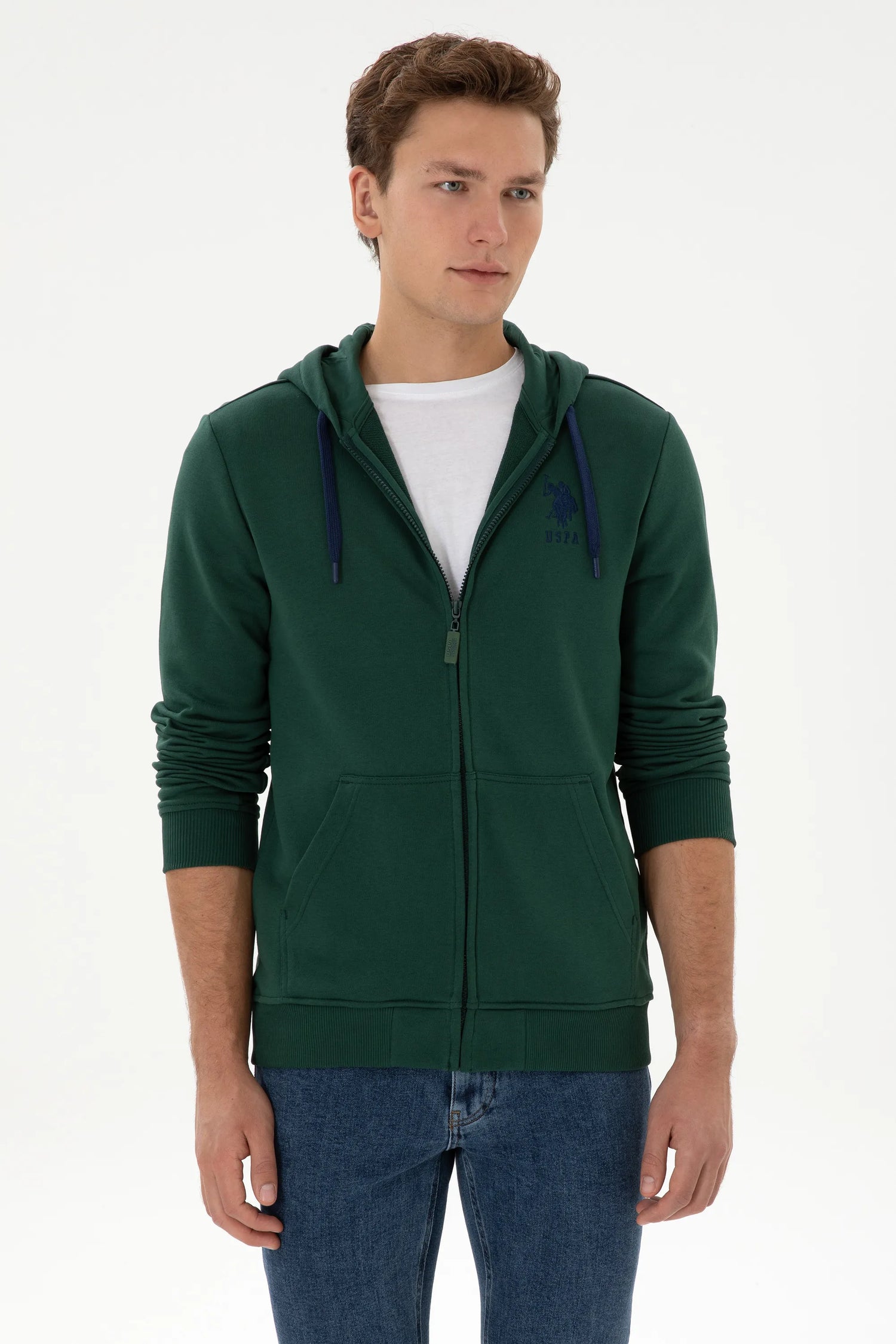 U.S. Polo Assn._Dark Green_Dark Green Zip Up Hoodie_G081SZ0820 2226461_VR079_03
