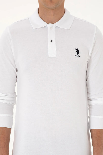 U.S. Polo Assn._White_White Long Sleeve Polo Shirt_G081SZ0820 2226497_VR013_06
