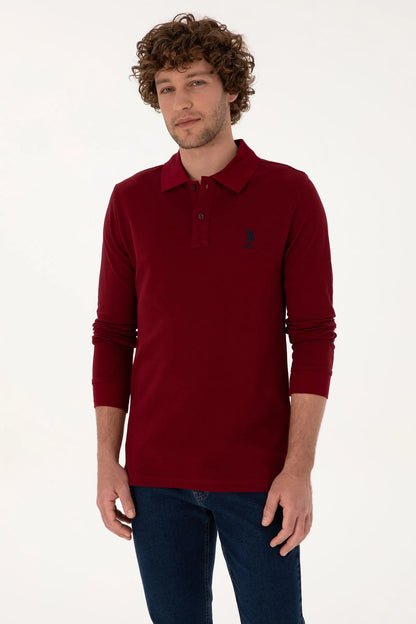 U.S. Polo Assn. Bordeaux Men Bordeaux Long Sleeve PiquŽ Polo Shirt SKU: G081SZ0820 2226497_VR014 Image 01
