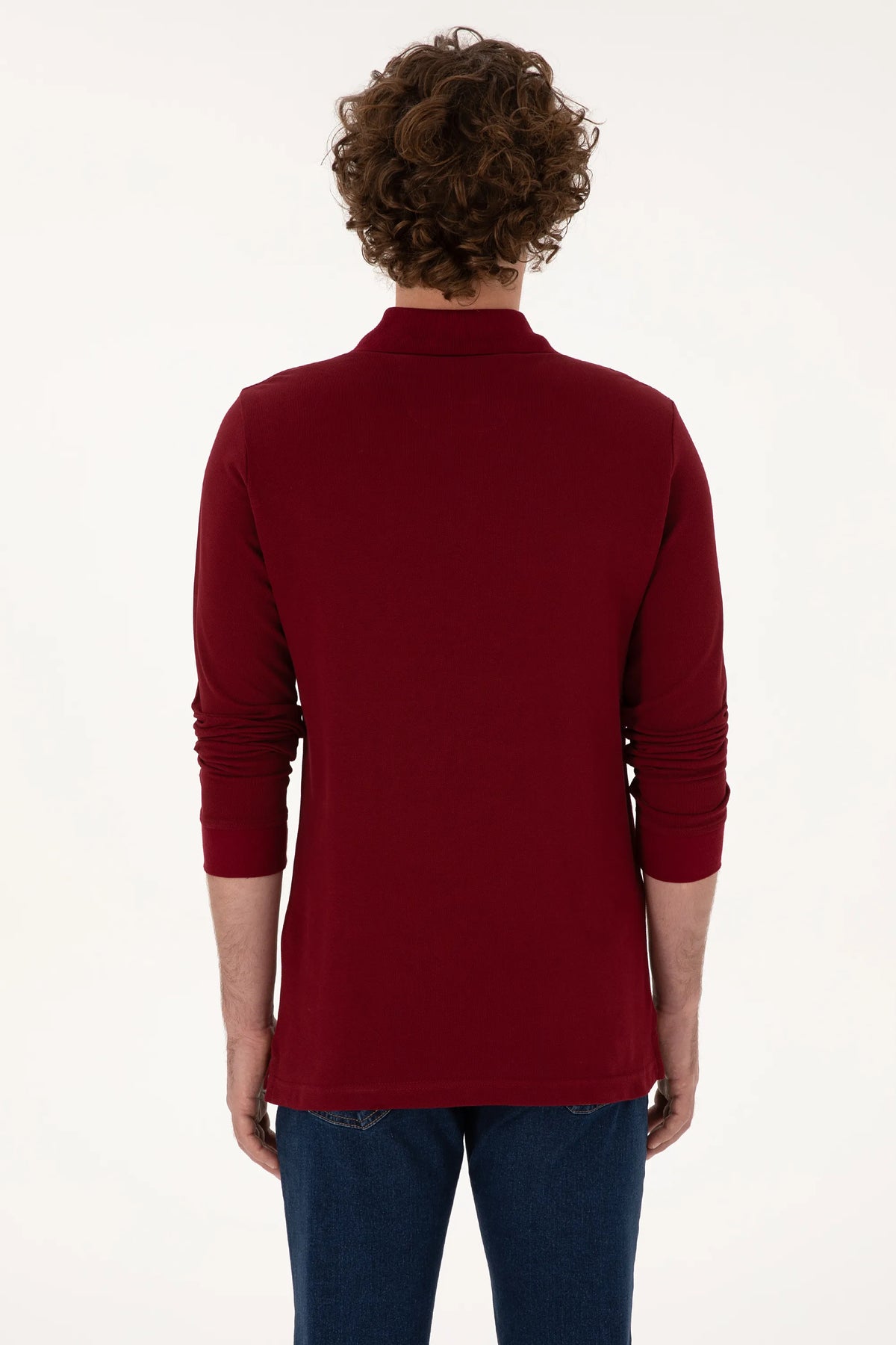 U.S. Polo Assn. Bordeaux Men Bordeaux Long Sleeve PiquŽ Polo Shirt SKU: G081SZ0820 2226497_VR014 Image 05