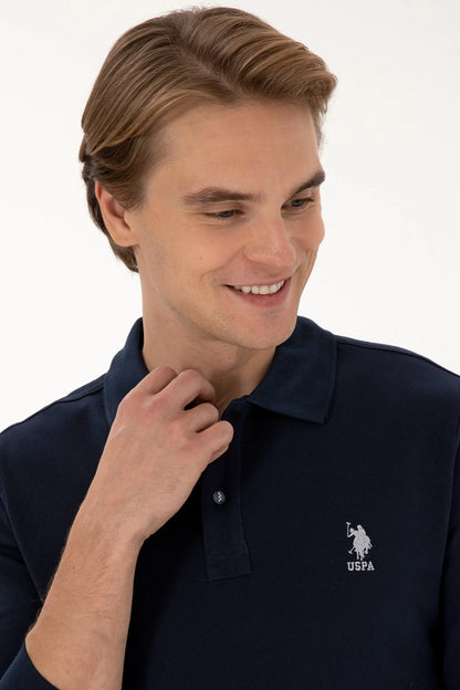 U.S. Polo Assn. Navy Men Navy Long Sleeve PiquŽ Polo Shirt SKU: G081SZ0820 2226497_VR033 Image 02