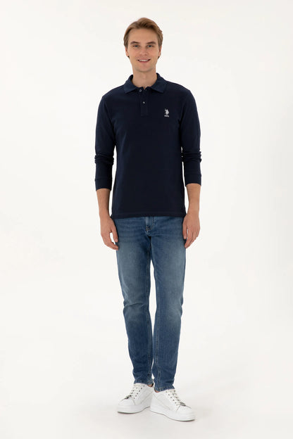 U.S. Polo Assn. Navy Men Navy Long Sleeve PiquŽ Polo Shirt SKU: G081SZ0820 2226497_VR033 Image 04