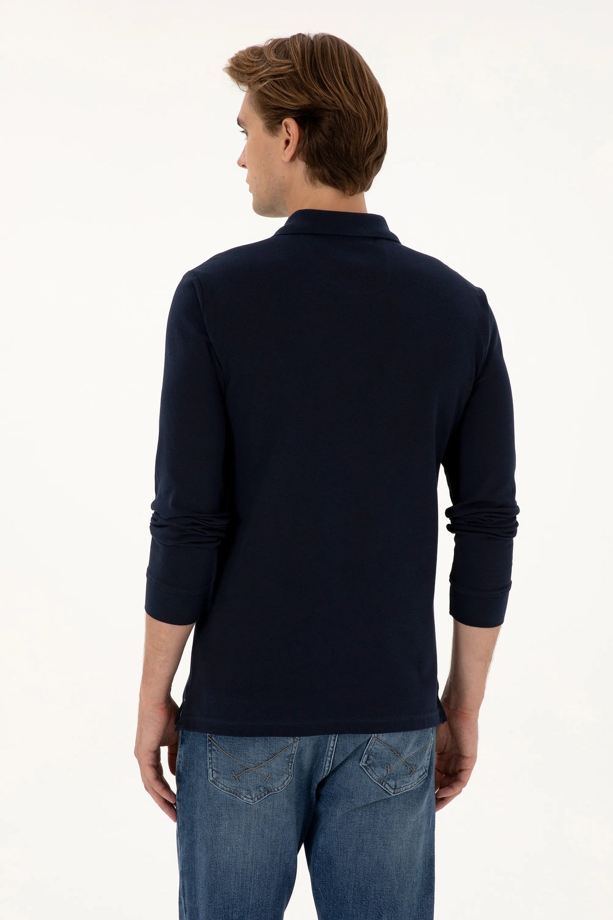 U.S. Polo Assn. Navy Men Navy Long Sleeve PiquŽ Polo Shirt SKU: G081SZ0820 2226497_VR033 Image 05