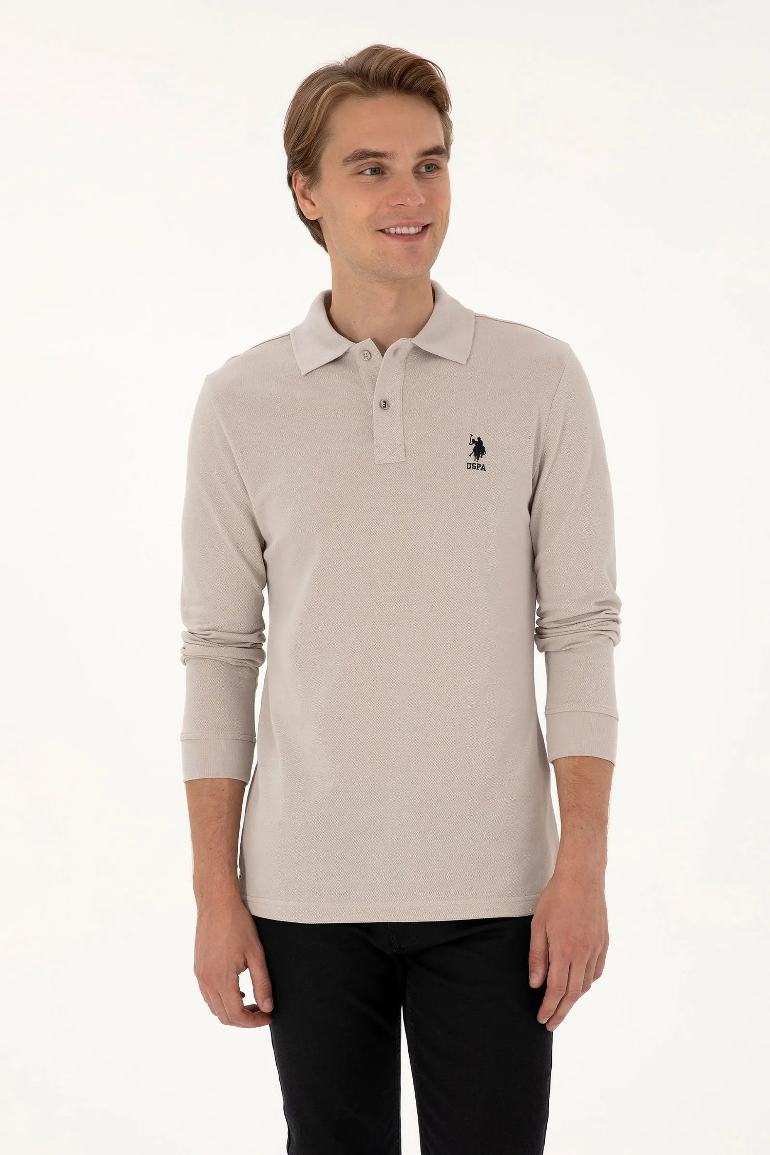 U.S. Polo Assn._Stone_Stone Polo Shirt_G081SZ0820 2226497_VR049_01