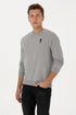 U.S. Polo Assn. Grey Melange Men Grey Melange Crew Neck Sweatshirt SKU: G081SZ0820 2231755_VR086 Image 01