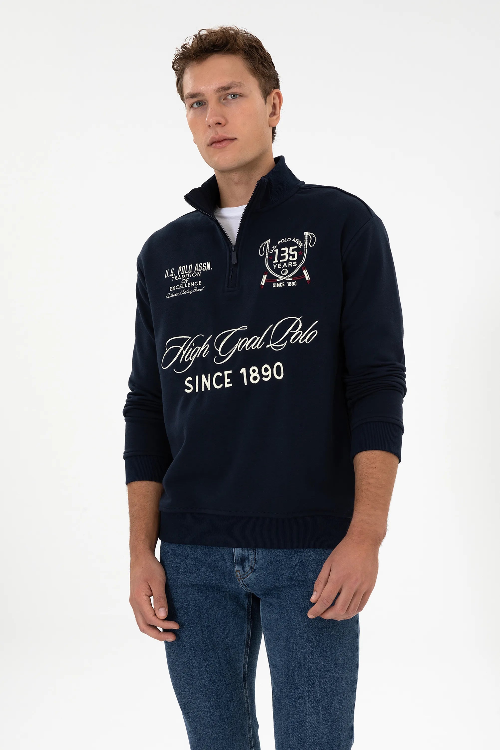 U.S. Polo Assn._Navy_Navy Sweatshirt With Zipper_G081SZ0820 2238968_VR033_03