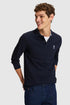 U.S. Polo Assn. Navy Men Navy Long Sleeve Cotton Polo Shirt SKU: G081SZ0820 PU-13485_VR033 Image 01