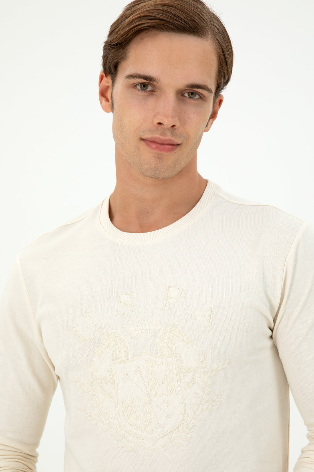 Beige Round Neck Pullover_G081SZ0820 1945650_VR071_02